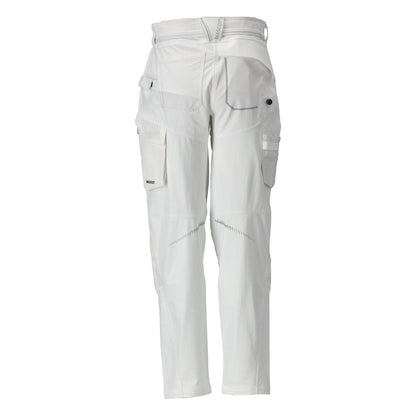 Trousers with knee pockets, women's trousers, white