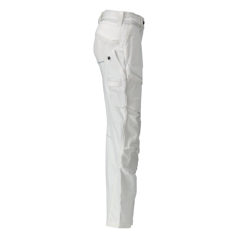 Trousers with knee pockets, women's trousers, white