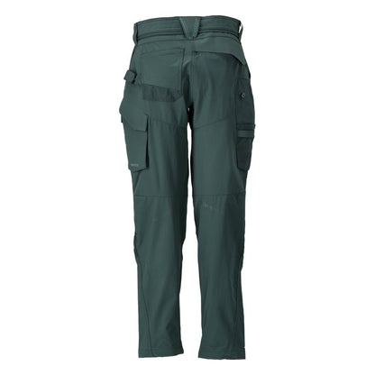 Pants with knee pockets, women's pants, forest green