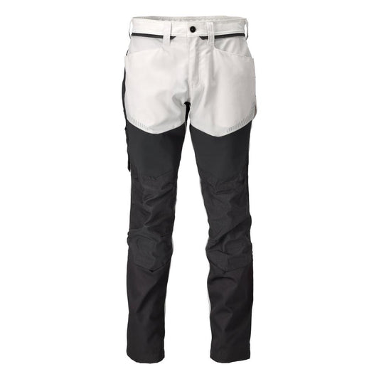 Trousers with knee pockets trousers, white/anthracite grey