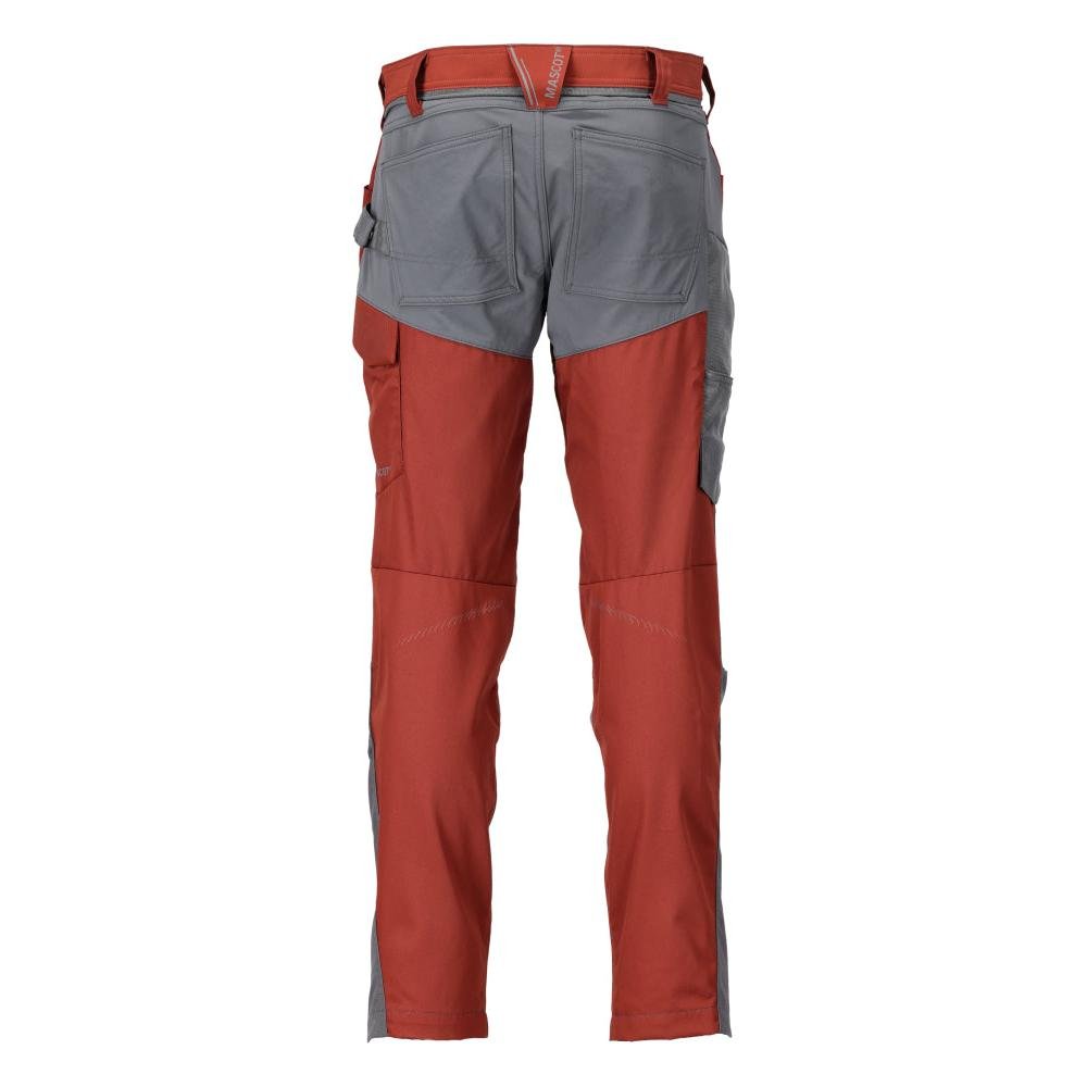 Trousers with knee pockets trousers, autumn red/anthracite grey