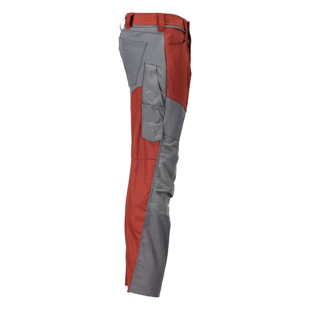 Trousers with knee pockets trousers, autumn red/anthracite grey