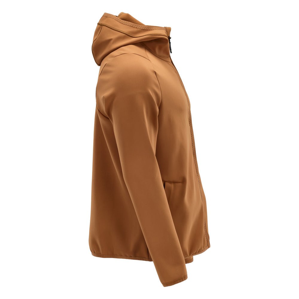 Fleece sweater, hood, zip microfleece jacket, nut brown