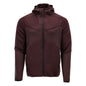 Fleece sweater, hood, zip microfleece jacket, burgundy