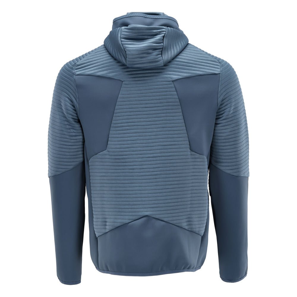 Fleece sweater, hood, zipper microfleece jacket, stone blue