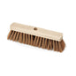 The Nölle Profi Brush Industrial Broom 30 cm Polycoconut with Handle Hole from Nölle Profi Brush Brush & Paint Technology e.K. is a wooden broom head with stiff brown bristles and a center hole for handle attachment, ideal for heavy industrial use.