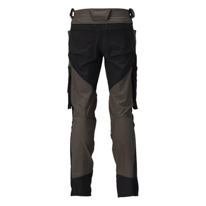 Trousers with knee pockets, stretch, light trousers, dark anthracite/black