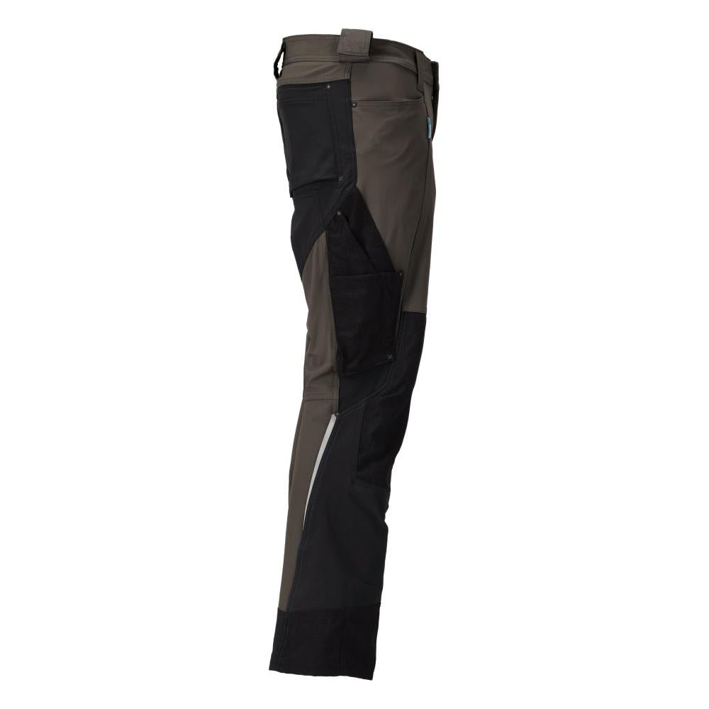 Trousers with knee pockets, stretch, light trousers, dark anthracite/black