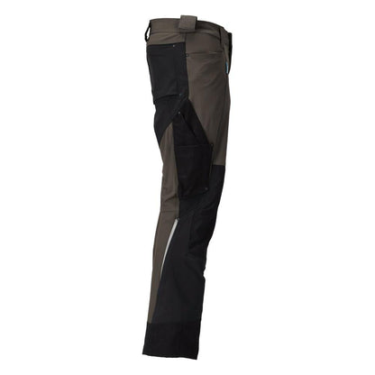 Trousers with knee pockets, stretch, light trousers, dark anthracite/black