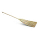 The Nölle Profi Brush Rice Straw Broom 130 cm, 4-stitch by Nölle Profi Brush Brush & Paintbrush Technology e.K. features natural bristles and a sturdy wooden handle, ideal for efficient sweeping, depicted isolated on a white background.