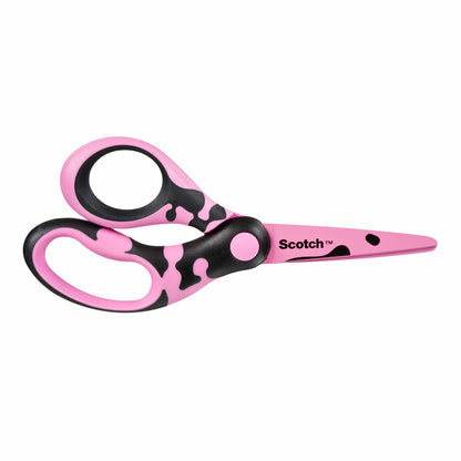A 16.5 cm long Scotch™ DECO scissors from 3M Deutschland GmbH, available in pink, green, or blue, with ergonomic handles and "Scotch" lettering on one blade, depicted on a white background.