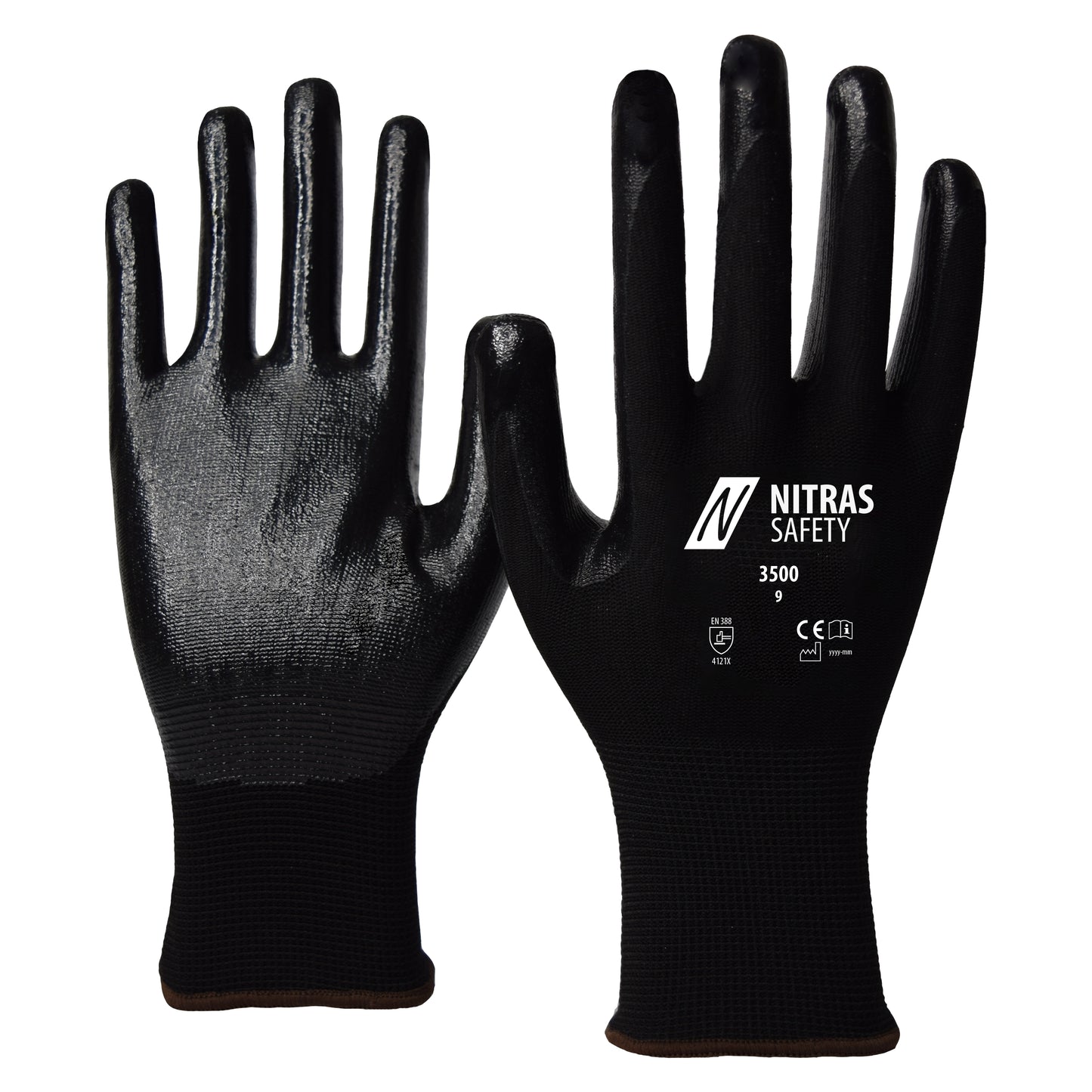 NITRAS nylon gloves, black