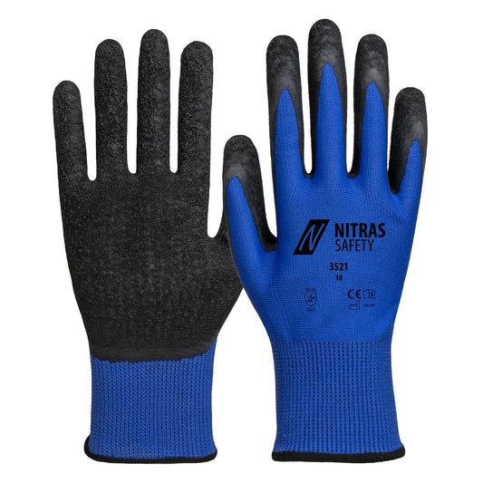 NITRAS nylon gloves, blue / black