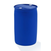 A large blue plastic drum of Dr. Schnell Gastro Pur oil and grease remover from DR.SCHNELL GmbH & Co. KGaA, with a closed lid and two small openings, ideal for large kitchens or food processing businesses, stands upright on a white background.