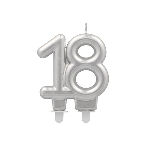 The PAPSTAR GmbH anniversary candles with holder 7 cm "silver" is a silver anniversary candle in number form with two holders - ideal for unforgettable birthday parties.
