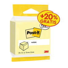 Eine Packung 3M Post-it® Notes, gelb, 76 mm x 76 mm, mit 450 Blatt pro Block (1 Block/Packung), PEFC-zertifiziert (SGSCH-PEFC-COC-110078), von 3M Deutschland GmbH.