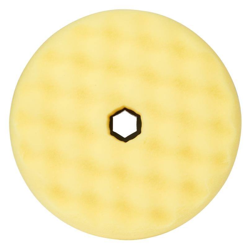 Pad Foam Snasú 3M™ Perfect-It™ mín, Córas Quick Connect, Buí, Cruth Waffle, 150 mm, 50879 | Pacáiste (1 phíosa)