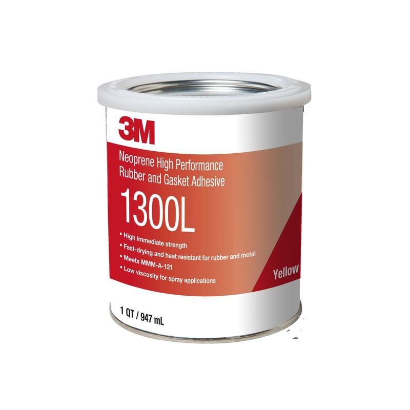 3M™ Polychloroprene Based Solvent Adhesive 1300, Yellow, 1L | Canister (1L)
