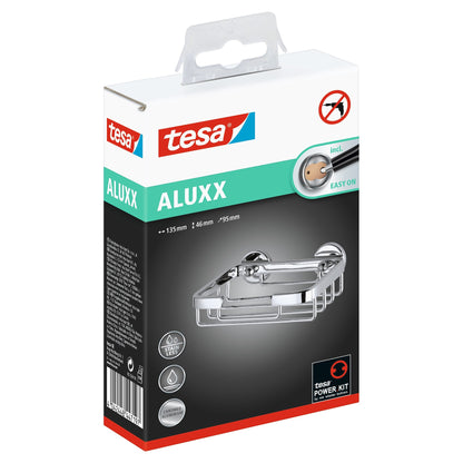 tesa ALUXX Soap Dish, Aluminum, Chrome-Plated, Includes Adhesive Solution