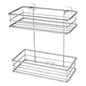 tesa BAATH Shower Basket, Two-Tier, Chrome-Plated Metal, Includes Adhesive Solution