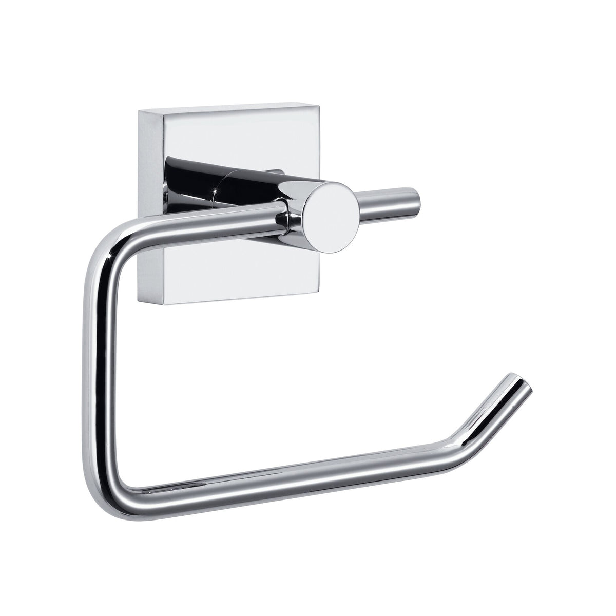 tesa EKKRO Toilet Paper Holder, chrome-plated, includes adhesive solution, without lid