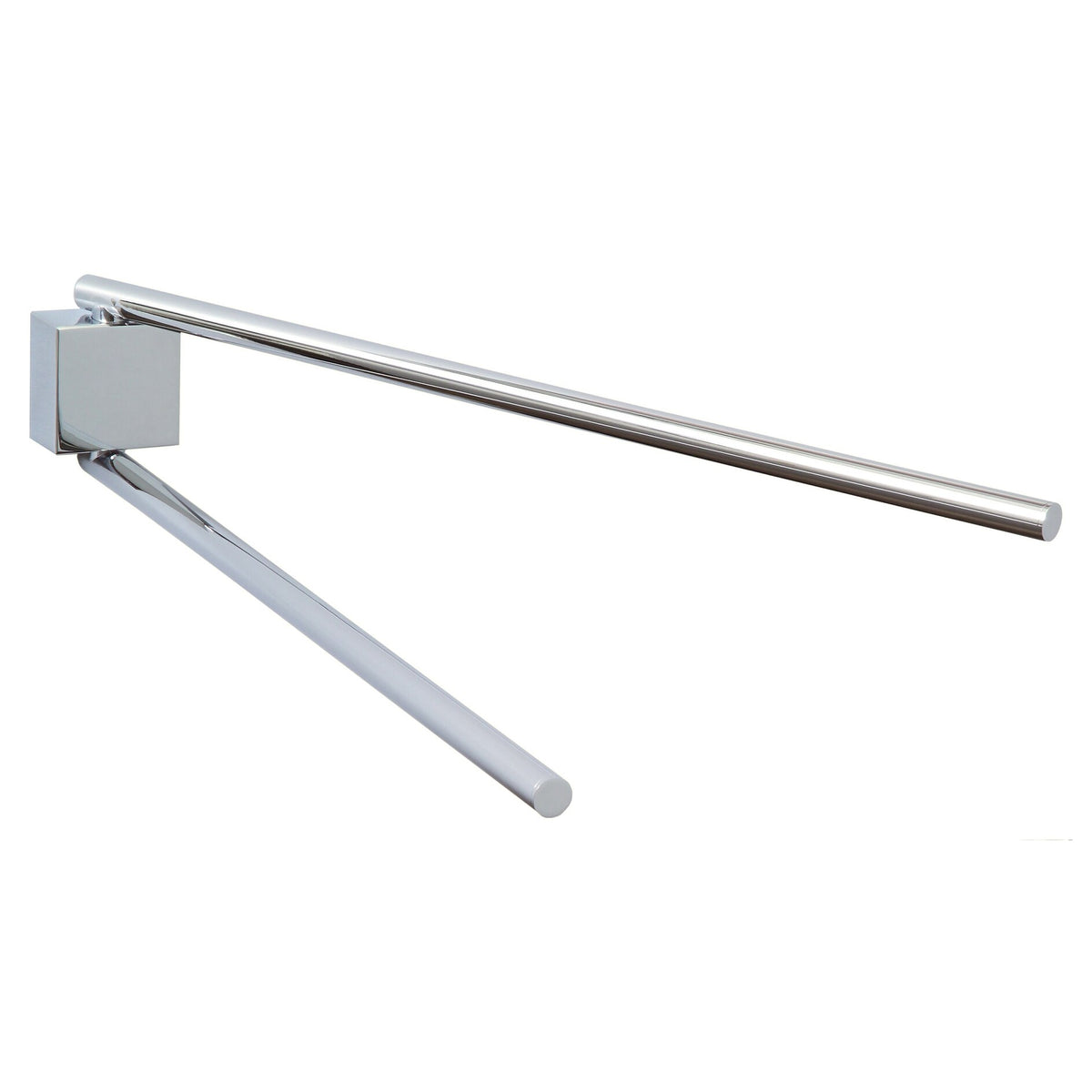 tesa EKKRO Towel Rack, Two-Arm, Chrome-Plated, Includes Adhesive Solution