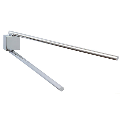 tesa EKKRO Towel Rack, Two-Arm, Chrome-Plated, Includes Adhesive Solution