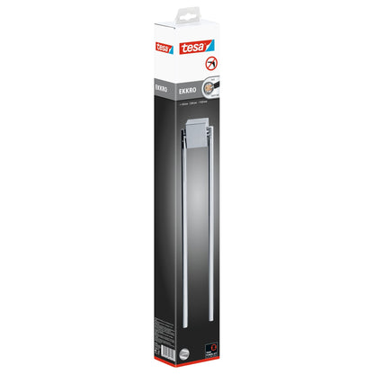 tesa EKKRO Towel Rack, Two-Arm, Chrome-Plated, Includes Adhesive Solution