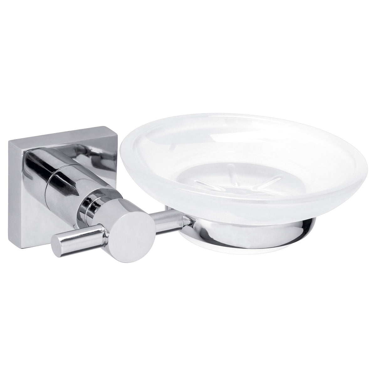 tesa Hukk Soap Dish, Wall-Mounted, Chrome-Plated, Includes Adhesive Solution