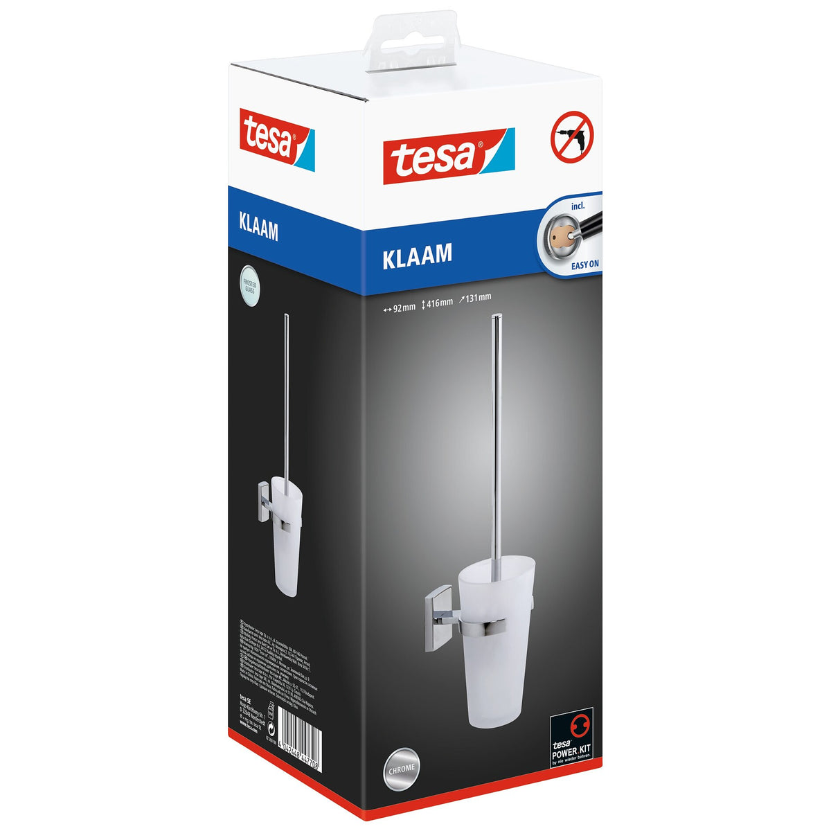 tesa Klaam Wall-Mounted Toilet Brush, includes adhesive solution