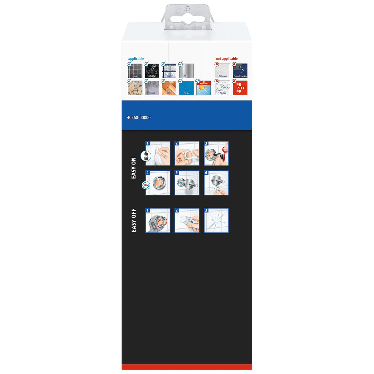 tesa Klaam Wall-Mounted Toilet Brush, includes adhesive solution