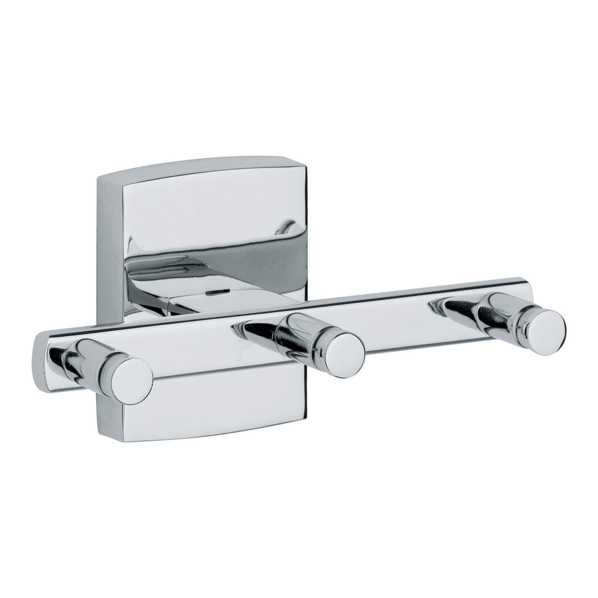 tesa Klaam Set of 3 Towel Hooks, Chrome-Plated, Includes Adhesive Solution