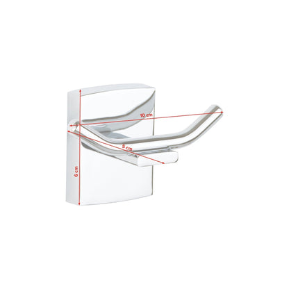 tesa Klaam Double Wall Hook, Chrome-Plated, Includes Adhesive Solution – Dimensions