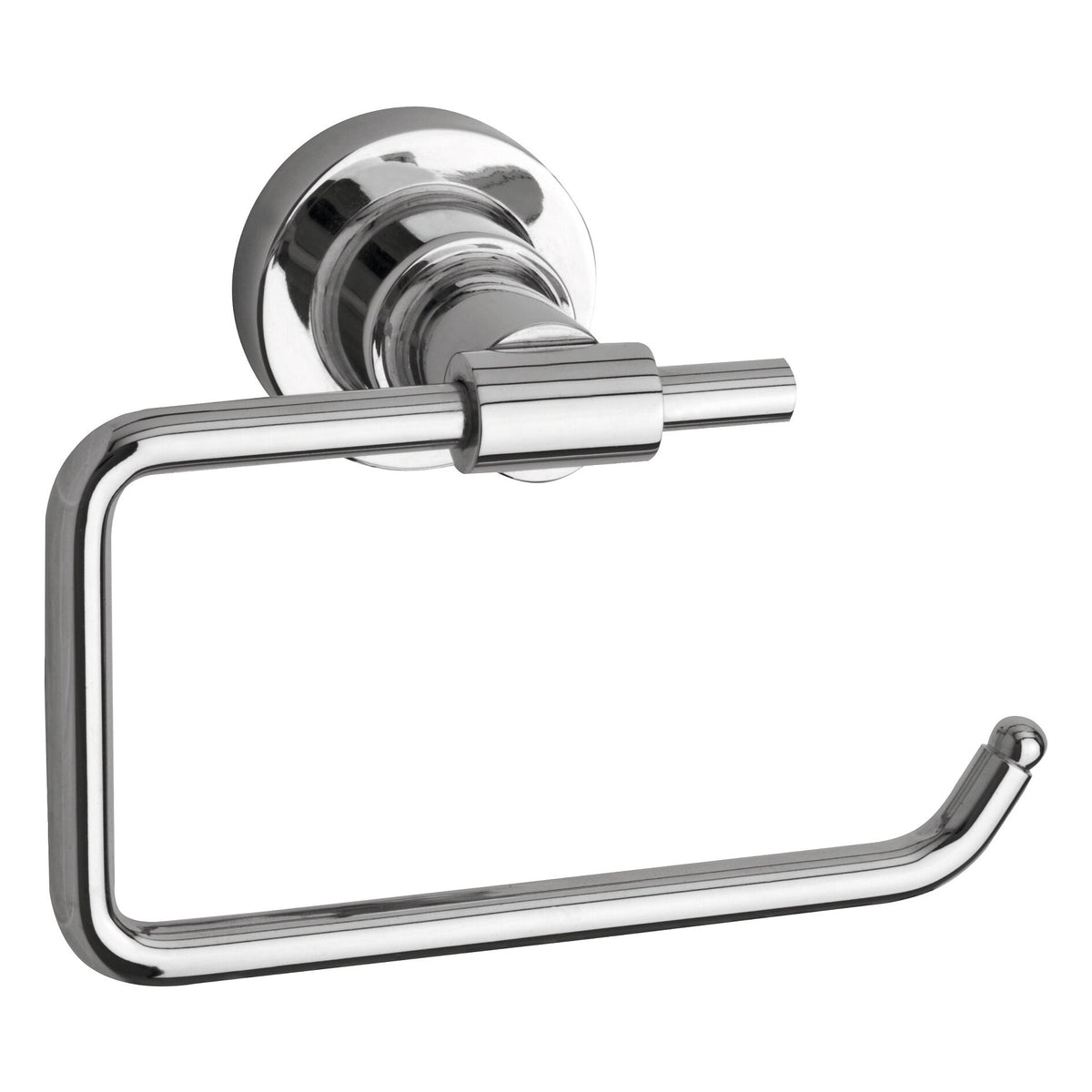 tesa Luup Toilet Paper Holder (without lid), chrome-plated, includes adhesive solution (without lid)