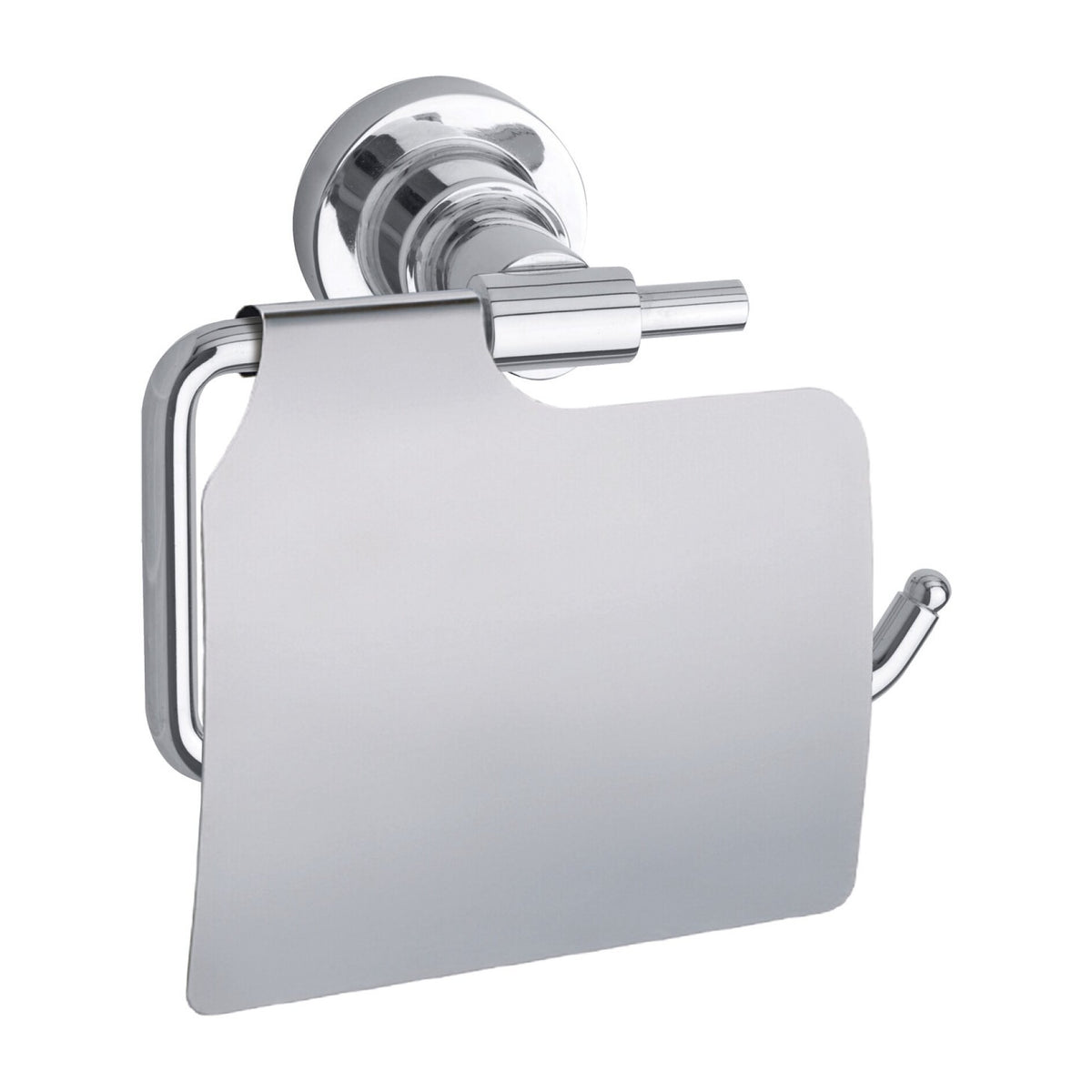 tesa Luup Toilet Paper Holder with Lid, Includes Adhesive Solution