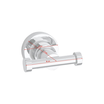 tesa Luup Designer Coat Hook, Chrome-Plated, Includes Adhesive Solution – Dimensions