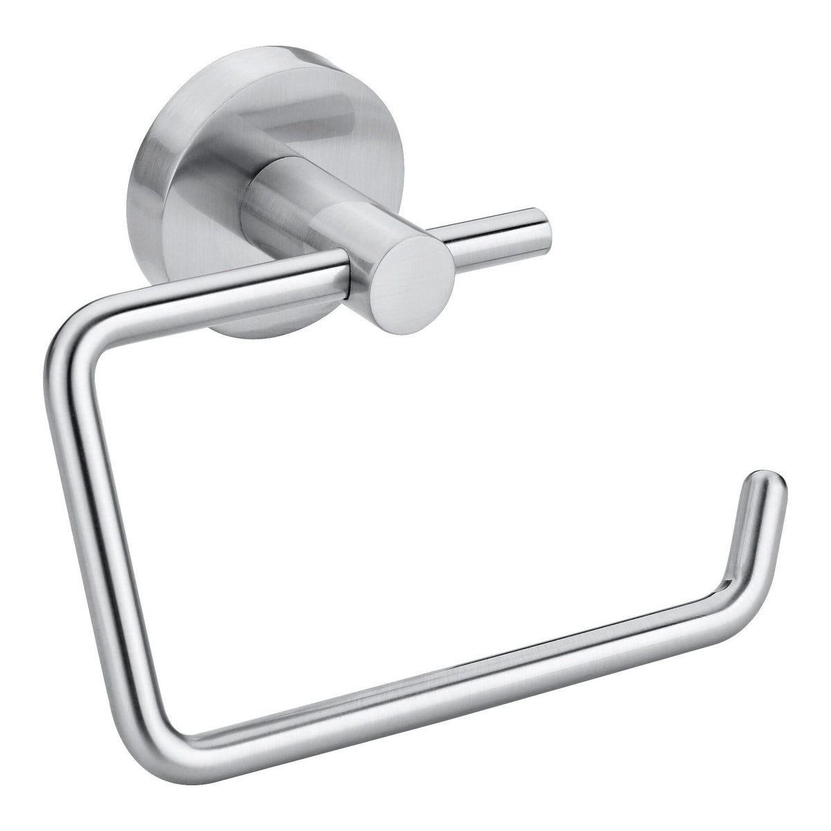 tesa MOON Toilet Paper Holder without Lid, Stainless Steel Finish, Includes Adhesive Solution