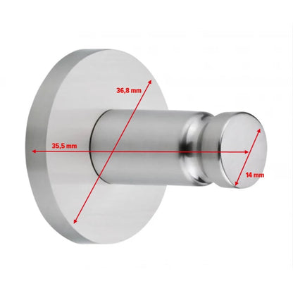 tesa MOON Adhesive Hooks, Stainless Steel Look, Guaranteed Rust-Free – Dimensions
