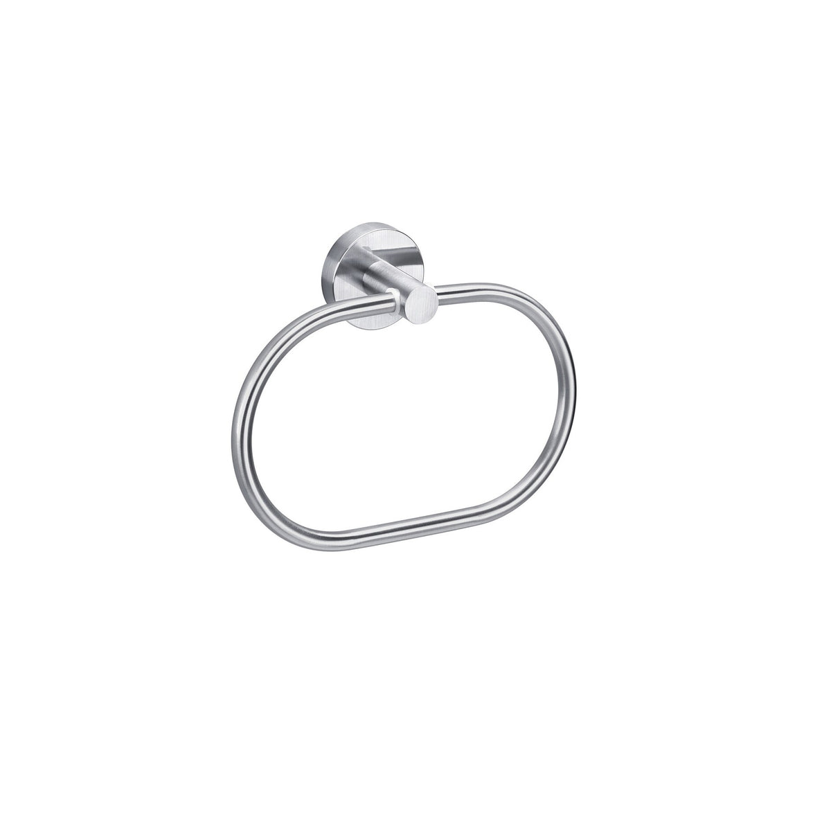 tesa MOON Adhesive Towel Ring, Stainless Steel Look, Rust-Resistant