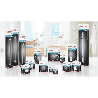 tesa SMOOZ Soap Dispenser Set, Chrome-Plated, Includes Adhesive Solution – Assortment
