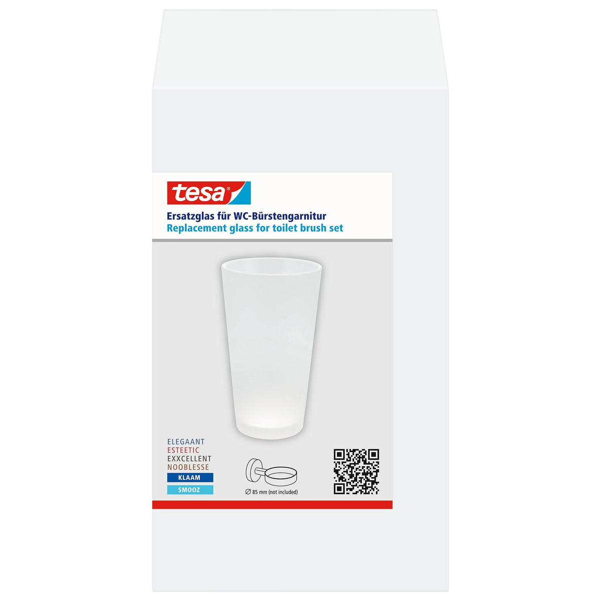 tesa Replacement Glass for Toilet Brushes: Elegaant, Esteetic, Exxcellent, Nooblesse, Klaam, and Smooz