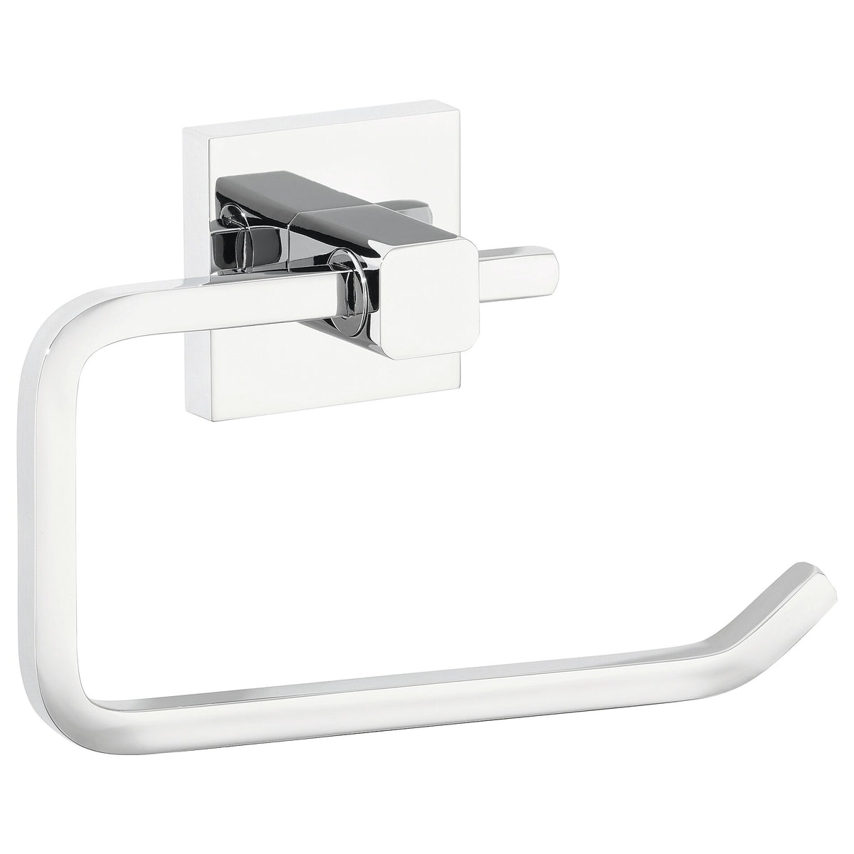 tesa DELUXXE Toilet Paper Holder, without lid, metal, chrome-plated, includes adhesive solution