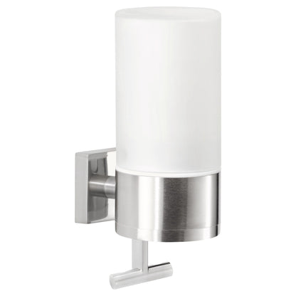 tesa EXXCLUSIV Soap Dispenser, Stainless Steel Look, Includes Adhesive Solution