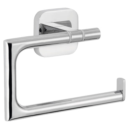 tesa ELEGAANT Toilet Paper Holder, without lid, metal, chrome-plated, includes adhesive solution