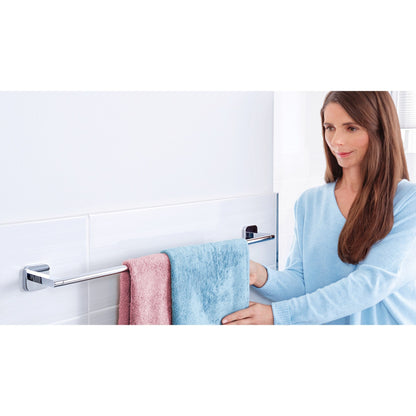 tesa ELEGAANT Towel Rack, Chrome-Plated, Metal, Includes Adhesive Solution – Instructions for Use