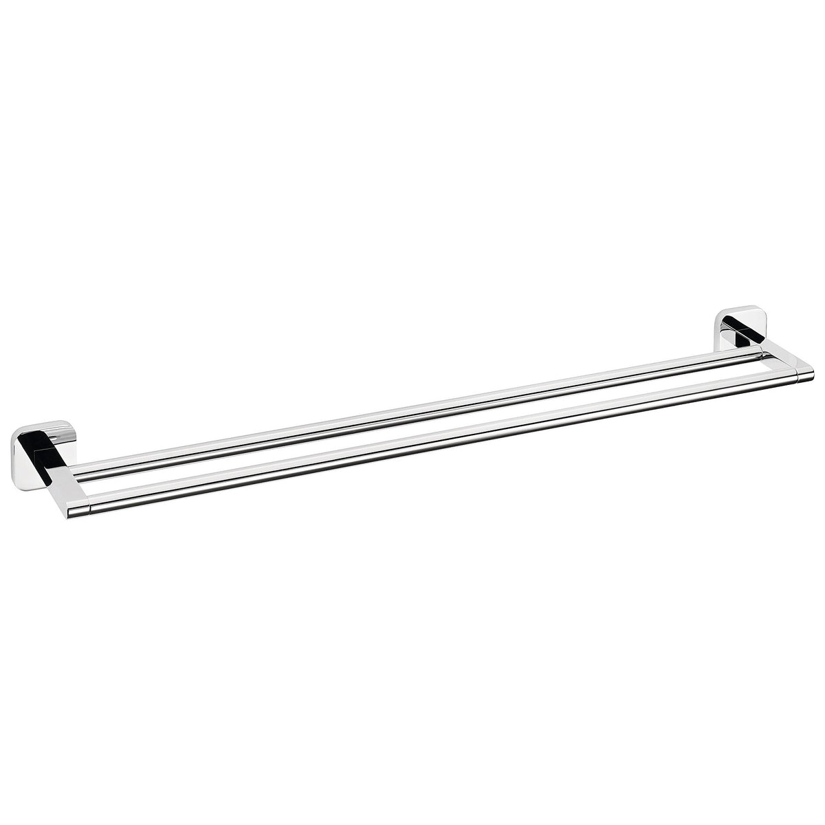 tesa ELEGAANT Double Towel Rack, Metal, Chrome-Plated, Adhesive Mount