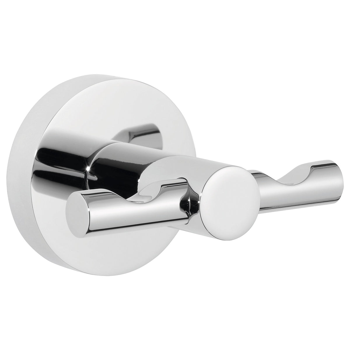 tesa Exxcellent Double Wall Hook, Metal, Chrome-Plated, Includes Adhesive Solution