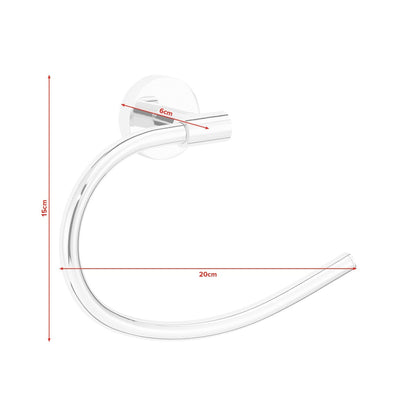 tesa Exxcellent Towel Ring, Metal, Chrome-Plated, Includes Adhesive Solution – Dimensions