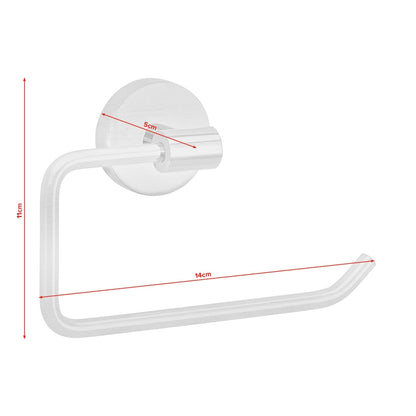 tesa Nooblesse Toilet Paper Holder without Lid, Stainless Steel Look, Includes Adhesive Solution – Dimensions