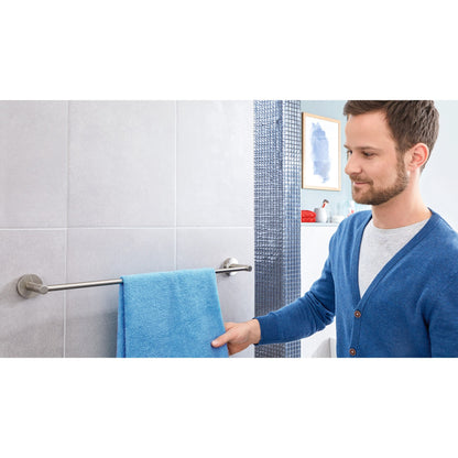 tesa Nooblesse Towel Rack, 600 cm, Stainless Steel Finish, Includes Adhesive Solution – Installation Instructions